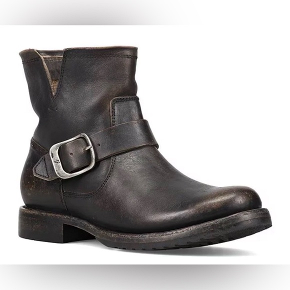 Frye VERONICA BLACK MOTO WESTERN ANKLE BOOT BLACK $298 US 9